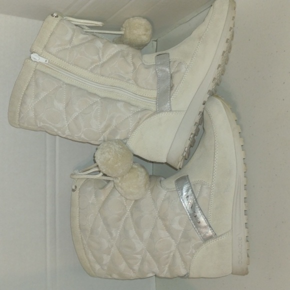 Coach Suede Juniper Boots winter quilted boots size6.5 - Picture 2 of 12